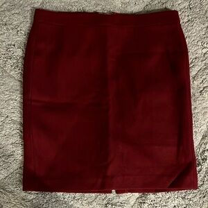 Elegant Burgundy Women's Wool Skirt